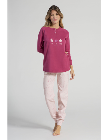 Pigiama Donna In Caldo Cotone Papalina Shining Stars PD1287