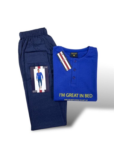 Pigiama Uomo In Caldo Cotone Manica E Pantalone Lungo Marta Marzotto EMI805