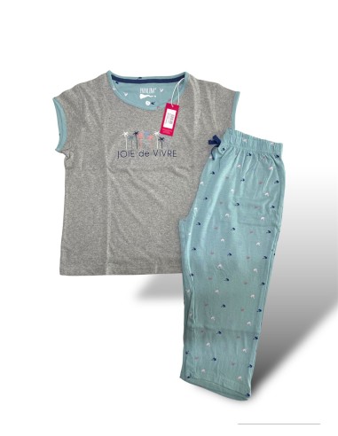 Pigiama Donna In Cotone Manica Corta E Pinocchietto PDE1112