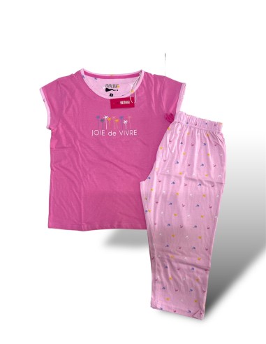 Pigiama Donna In Cotone Manica Corta E Pinocchietto PDE1112