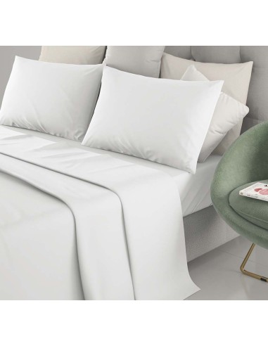 Completo Letto Singolo Cotone Irge Lenzuola Tinta Unita Bianco