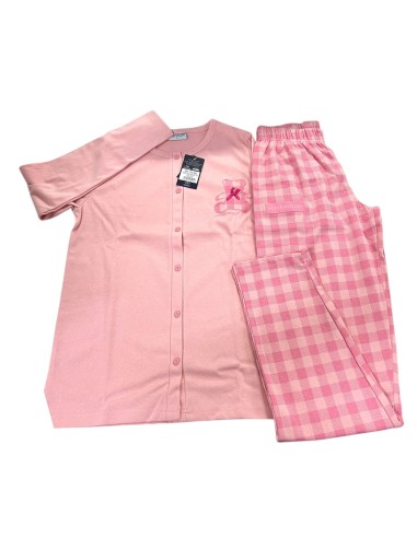 Pigiama Donna Caldo Cotone Aperto Avanti Con Bottoni Sommaruga PG112DA