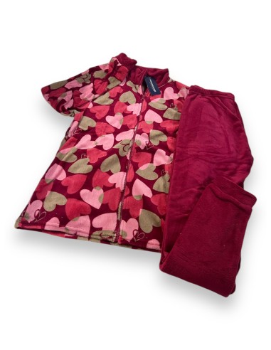 Pigiama Donna In Coral Aperto Avanti Con Zip Sommaruga PG081D