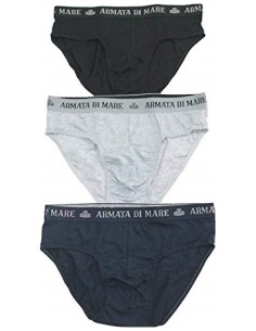 3 Slip Uomo Cotone Jersey Elasticizzato Armata Di Mare...