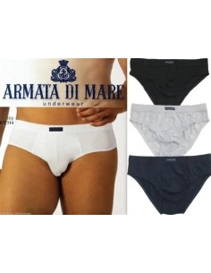 3 Slip Uomo Cotone Jersey Elasticizzato Armata Di Mare...