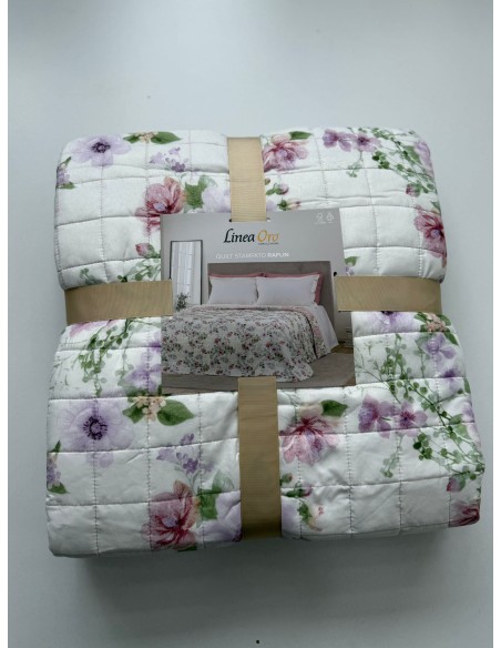 Trapuntino LineaOro Matrimoniale Quilt Stampato Raflin DoubleFace 260X260