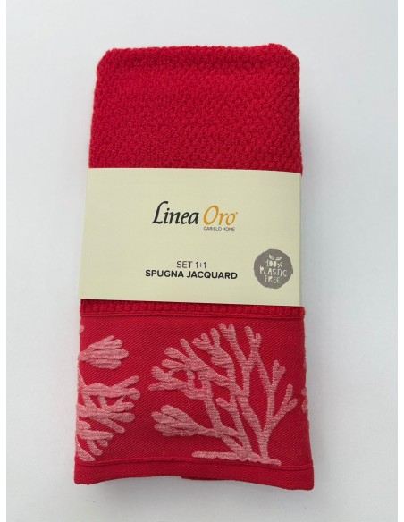 Coppia Di Asciugamani 1+1 Viso E Opsite Spugna Puro Cotone Linea Oro Mediterranea