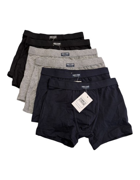 6 Boxer Uomo Cotone Elasticizzato EnricoCoveri EB1002 Elastico Interno
