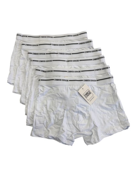6 Boxer Uomo Cotone Elasticizzato EnricoCoveri EB1000 Elastico Esterno