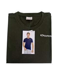 T-shirt Uomo Superga In Cotone Con Logo Verde Militare