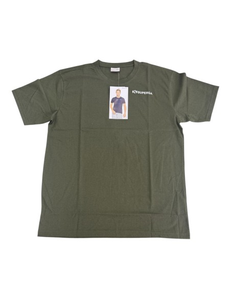 T-shirt Uomo Superga In Cotone Con Logo Verde Militare
