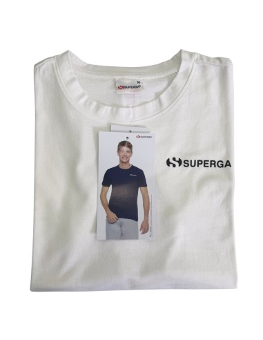 T-shirt Uomo Superga In Cotone Con Logo Bianco