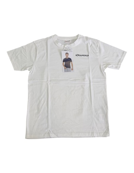T-shirt Uomo Superga In Cotone Con Logo Bianco