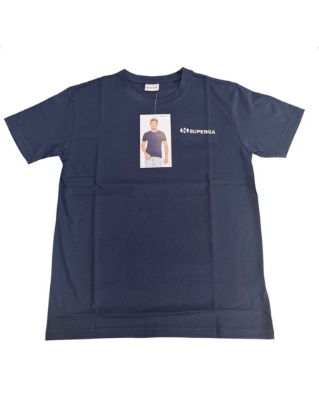 T-shirt Uomo Superga In Cotone Con Logo Navy