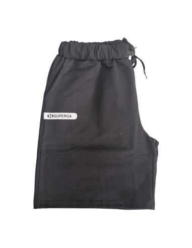 Pantalone Tuta Cotone Superga Corto Uomo Nero