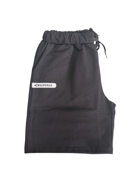 Pantalone Tuta Cotone Superga Corto Uomo Nero