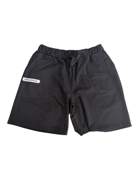 Pantalone Tuta Cotone Superga Corto Uomo Nero