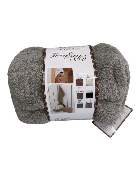 Set 2PZ Bagno Preziosa Turbante+Borsetta Beauty Spugna