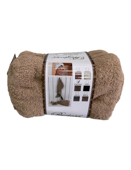 Set 2PZ Bagno Preziosa Turbante+Borsetta Beauty Spugna