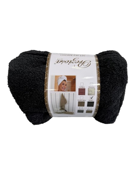 Set 2PZ Bagno Preziosa Turbante+Borsetta Beauty Spugna