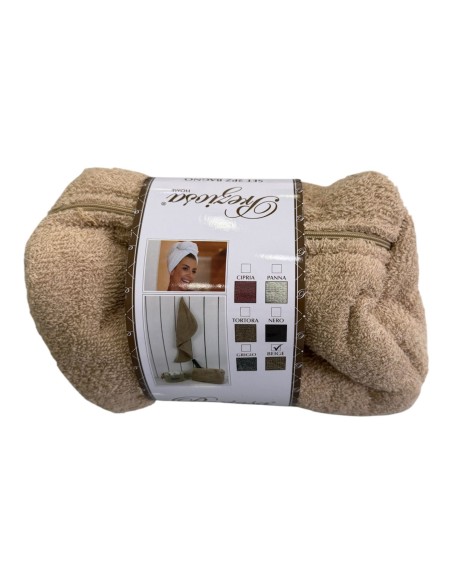 Set 2PZ Bagno Preziosa Turbante+Borsetta Beauty Spugna