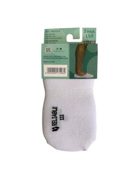9 Paia Salvapiede In Cotone Con Antiscivolo Reliable Insole