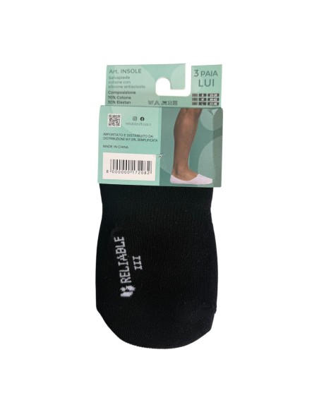 9 Paia Salvapiede In Cotone Con Antiscivolo Reliable Insole