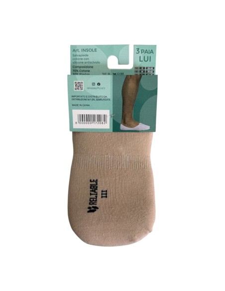 9 Paia Salvapiede In Cotone Con Antiscivolo Reliable Insole