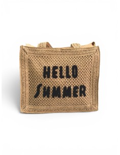 Borsa Mare In Paglia Papalina Ricamata Hello Summer 2