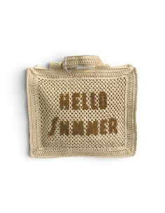 Borsa Mare In Paglia Papalina Ricamata Hello Summer