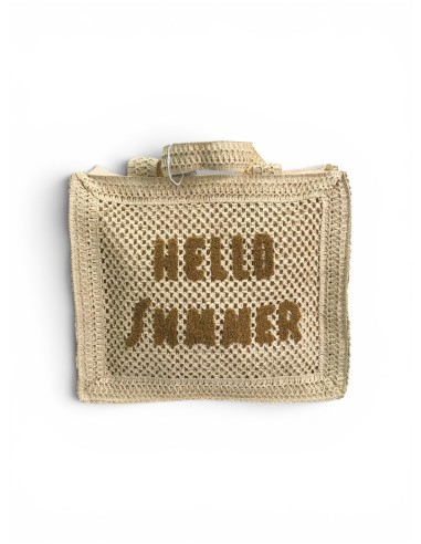Borsa Mare In Paglia Papalina Ricamata Hello Summer