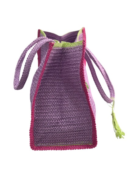 Borsa Mare In Paglia Papalina Ricamata Splash
