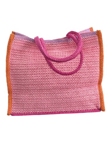 Borsa Mare In Paglia Papalina Ricamata Sunset