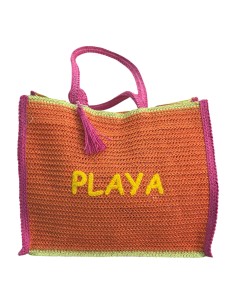 Borsa Mare In Paglia Papalina Ricamata Playa