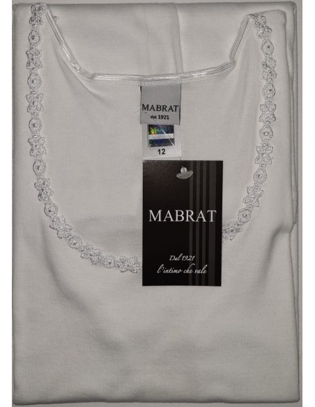 3 Canotte Ragazza Spalla Larga In Cotone Mabrat MMB533 Girocollo