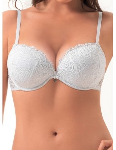 Reggiseno Double Pizzo Super Push Up + 2 Taglie Lormar...