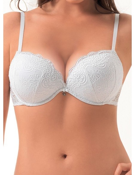Reggiseno Double Pizzo Super Push Up + 2 Taglie Lormar Coppa B
