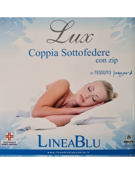 4 Sottofedere Con Zip In Tessuto Jacquard 52x82cm Lineablu Copriguanciale Lux