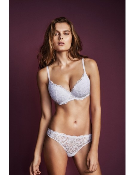 Reggiseno Push Up In Pizzo Leavers Plunge Frizzante Lormar
