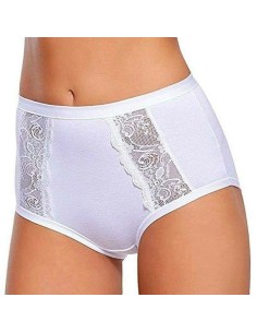 6 Slip Vita Alta Cotone E Pizzo Jadea 534