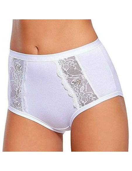 6 Slip Vita Alta Cotone E Pizzo Jadea 534