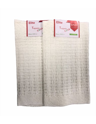 2 Tappeti Bagno 50x80 Elite Antiscivolo Saliscendi Doccia 100% Cotone Jacquard