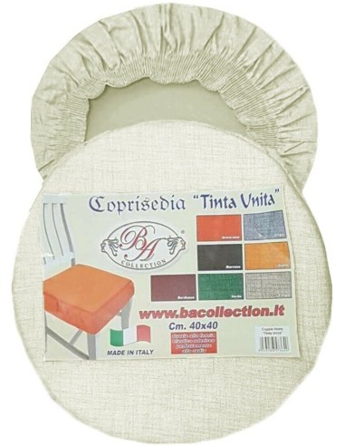 6 Cuscini Sedia Rotondi Con Molla BA Collection Imbottiti Tinta Unita 40x40